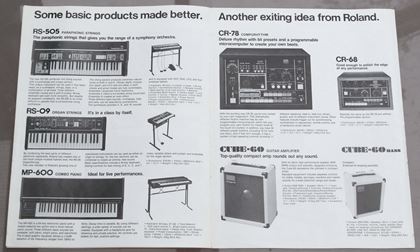 Roland-Rare 1979 etc leaflets, pricelist 